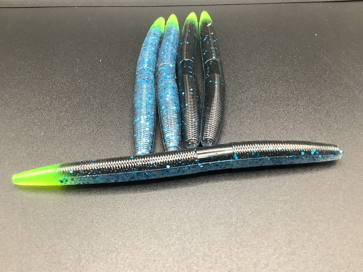 5” Black & Blue Stick Bait / Chartreuse Tail