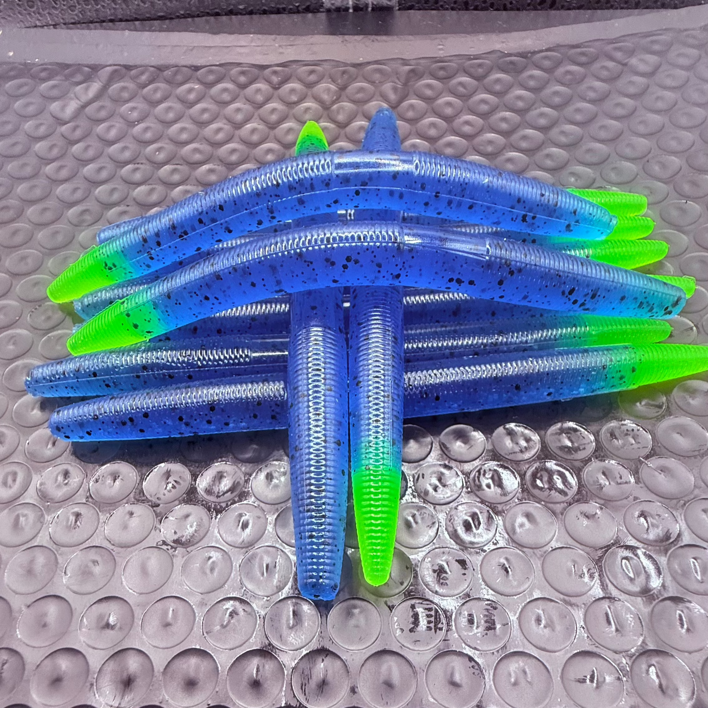 5” Boat Flip Blue / Chartreuse Tail Stick Bait