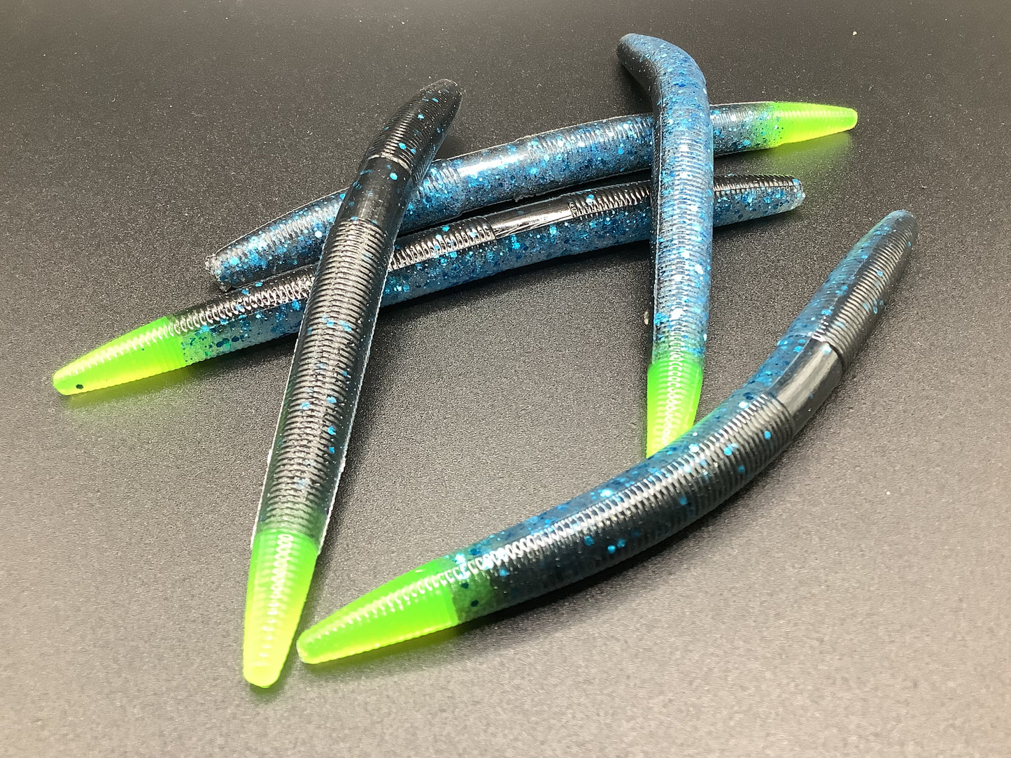 5” Black & Blue Stick Bait / Chartreuse Tail