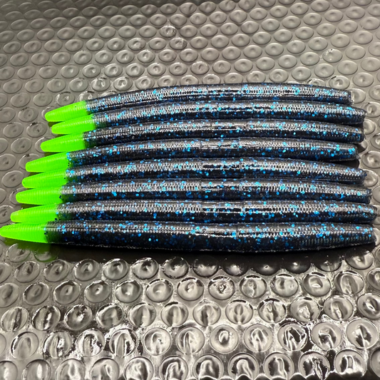 5” Black & Blue Stick Bait / Chartreuse Tail
