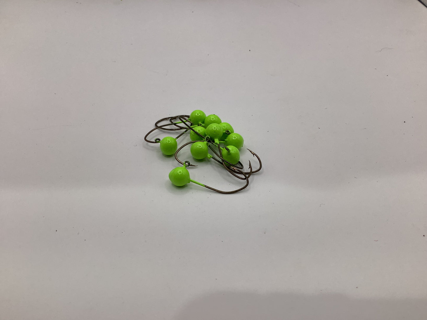 1 /8oz  Chartreuse Round Jig Head